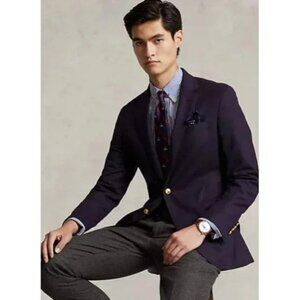 Chaps Ralph Lauren Blazer Mens 42R Navy Wool Gold Crest Buttons Classic Jacket
